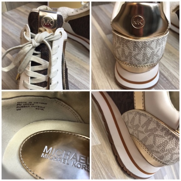Michael Kors Maddy Trainer Mini MK Logo Vanil W - Picture 7 of 7